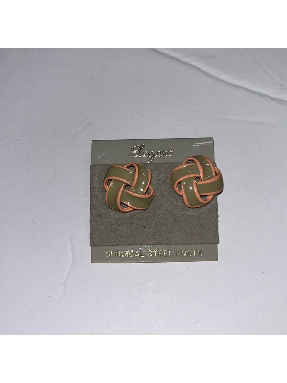 Vintage surgical steel posts knot earrings NEW Deadstock